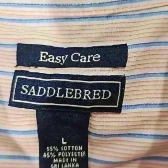 Saddlebred Easy Care Orange/blue short sleeve button Down - Picture 4 of 7